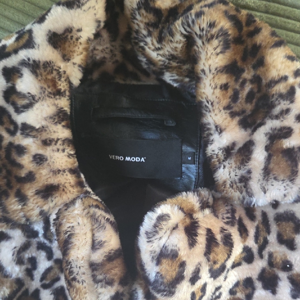 Vero Moda Animal Print Faux Fur Jacket